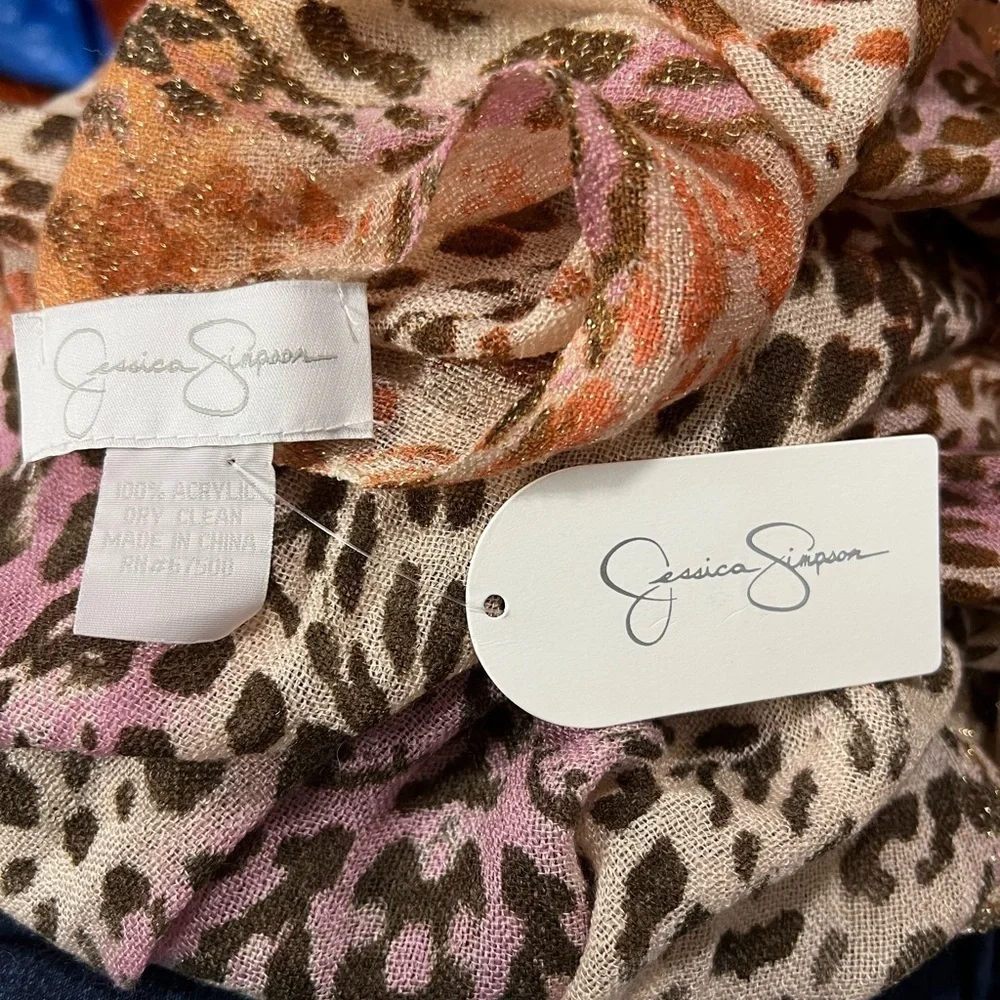 Jessica Simpson Leopard Print Powder Room Scarf OS